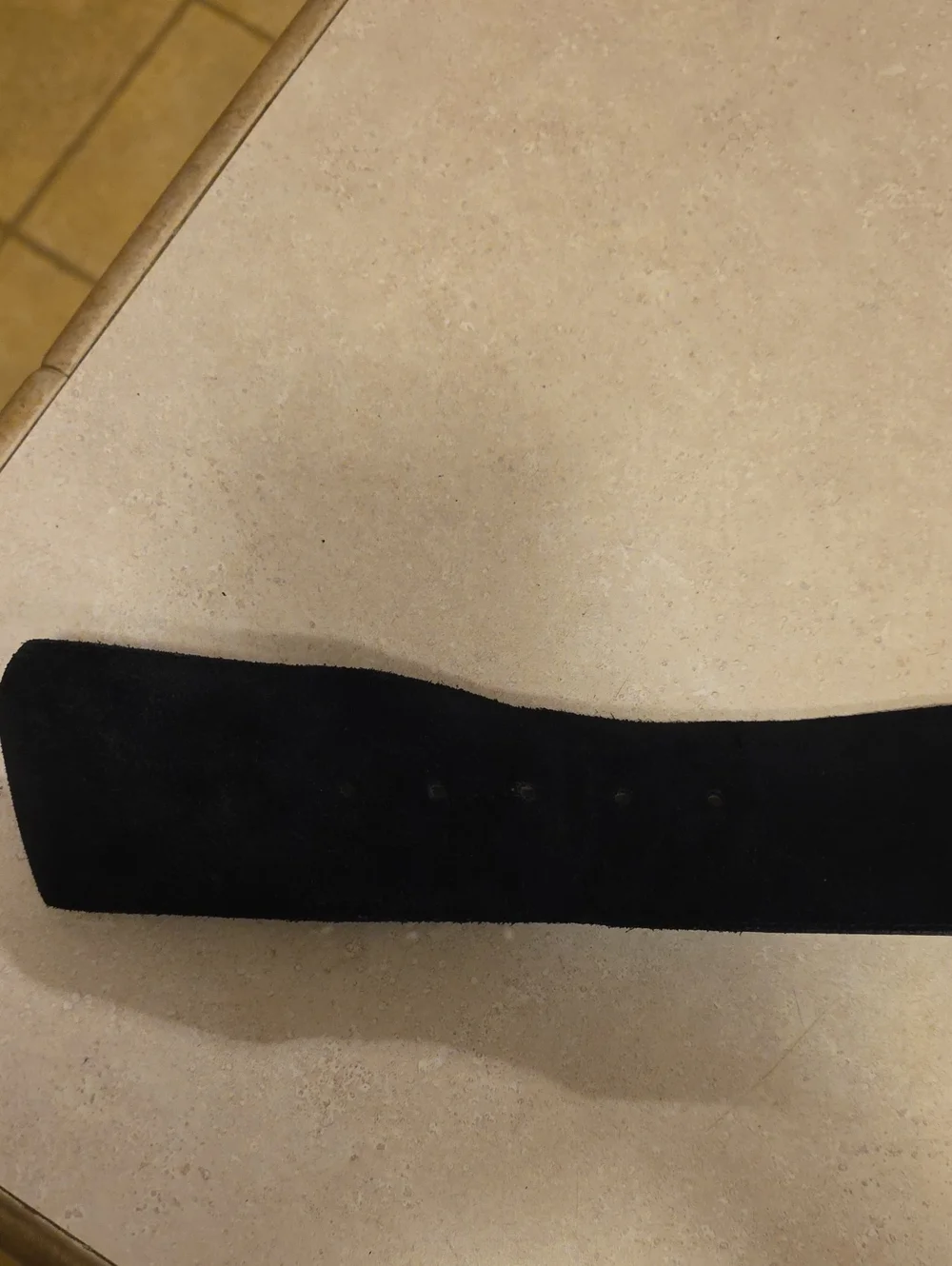 Vtg Kandell Marcus Black Suede Wide Waist Belt Gold Crescent Buckle 1980s USA